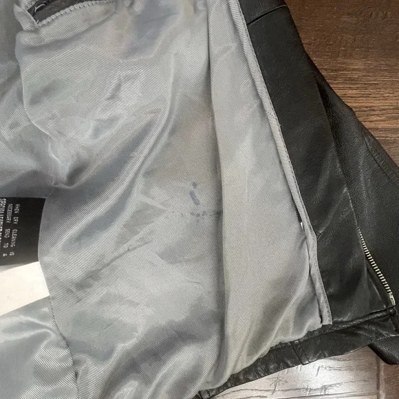 Y2k Wilsons Leather‎ Cropped Moto Jacket Thinsulate Woman M Black Belted Vtg 90s - Picture 11 of 15